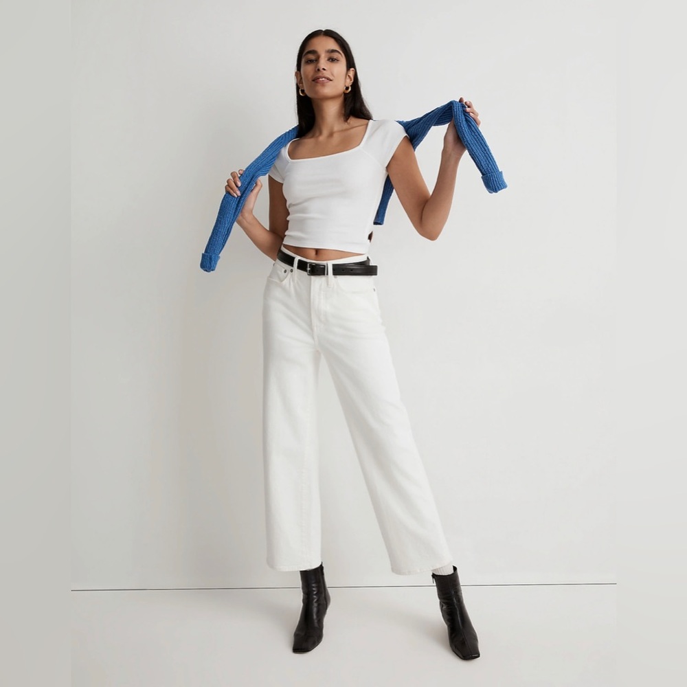 NWT Madewell The Perfect Vintage Wide-Leg Crop Jean